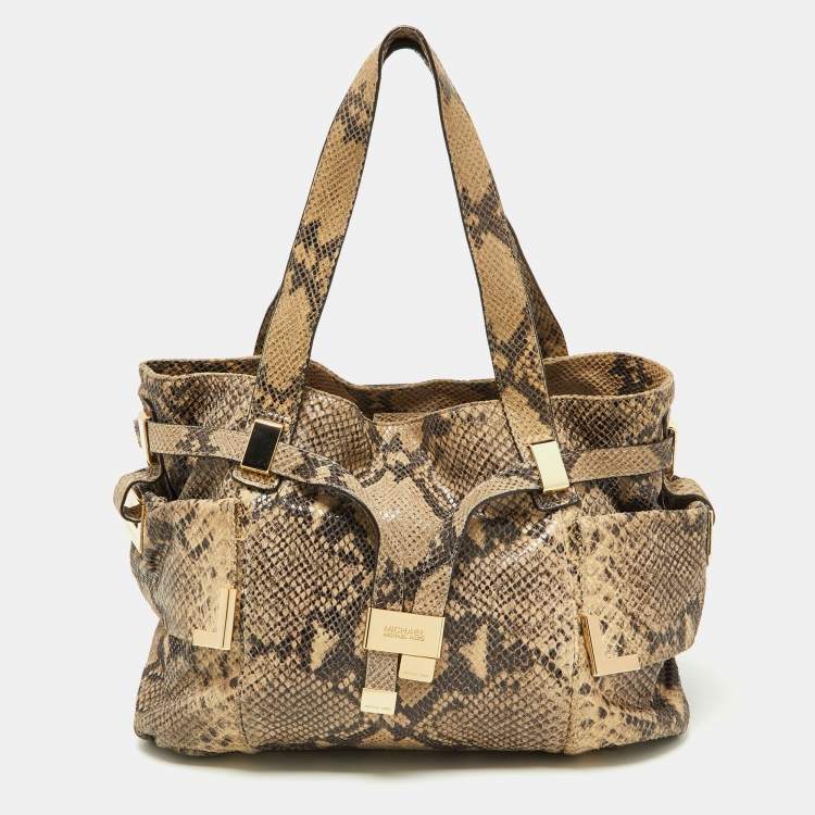 Maddie Embossed Snakeskin Satchel