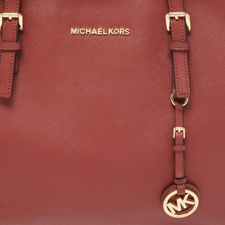 Pre Owned MICHAEL Michael Kors Brown Leather Large Jet Set Travel Tote