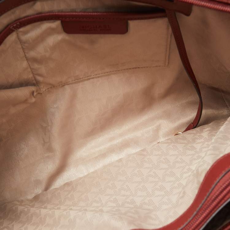 Pre Owned MICHAEL Michael Kors Brown Leather Large Jet Set Travel Tote