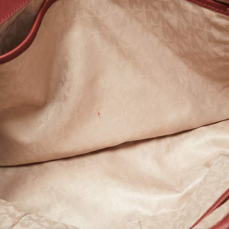Pre Owned MICHAEL Michael Kors Brown Leather Large Jet Set Travel Tote