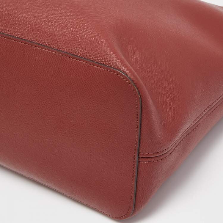 Pre Owned MICHAEL Michael Kors Brown Leather Large Jet Set Travel Tote