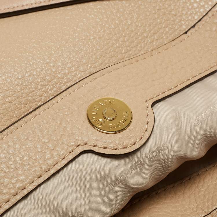 Pre Owned MICHAEL Michael Kors Beige Leather Leighton Shoulder Bag