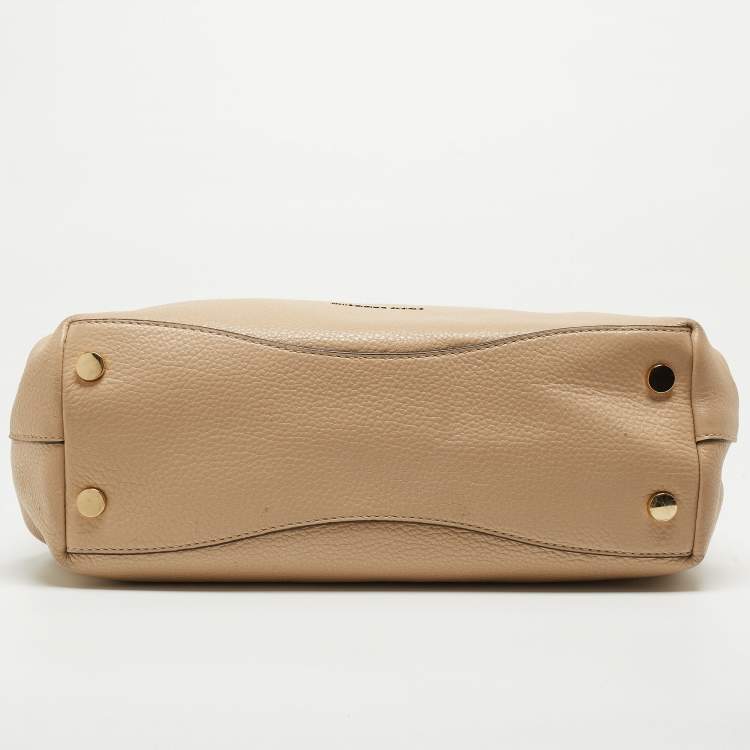 Pre Owned MICHAEL Michael Kors Beige Leather Leighton Shoulder Bag