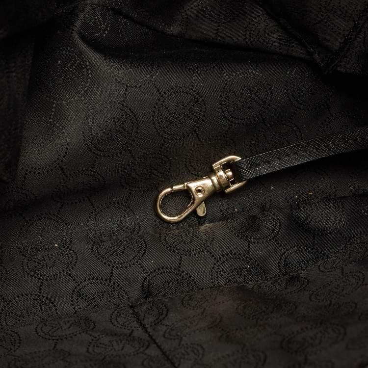 Pre Owned MICHAEL Michael Kors Black Saffiano Leather Jet Set Top Zip Tote