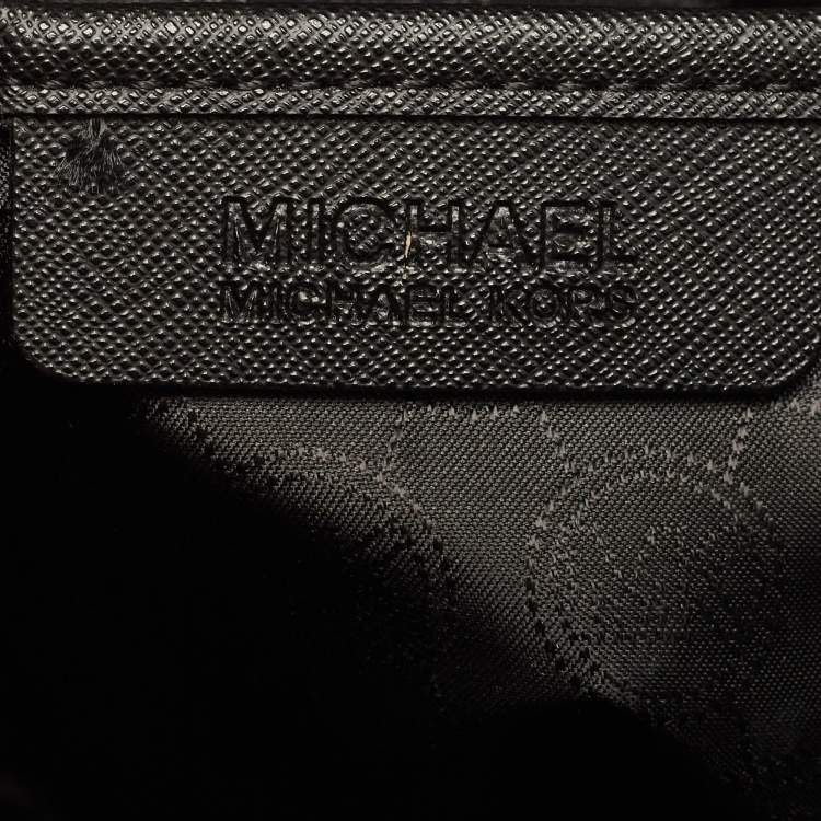 Pre Owned MICHAEL Michael Kors Black Saffiano Leather Jet Set Top Zip Tote
