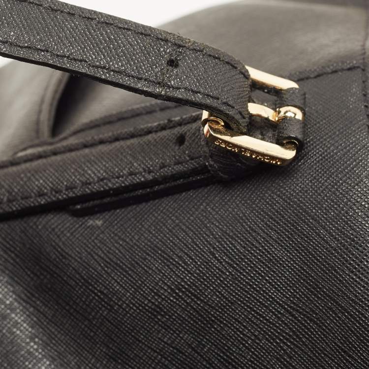 Pre Owned MICHAEL Michael Kors Black Saffiano Leather Jet Set Top Zip Tote