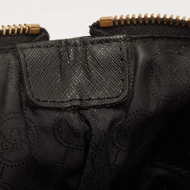 Pre Owned MICHAEL Michael Kors Black Saffiano Leather Jet Set Top Zip Tote