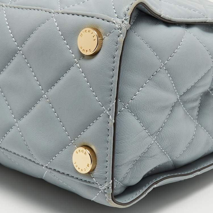 Pre Owned MICHAEL Michael Kors Light Blue Quilted Leather Susannah Tote