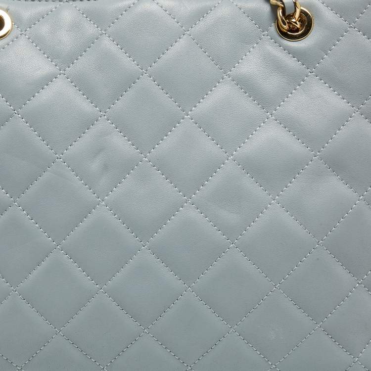 Pre Owned MICHAEL Michael Kors Light Blue Quilted Leather Susannah Tote