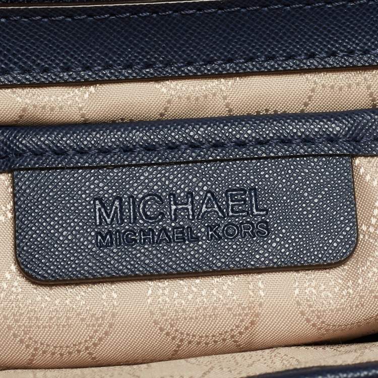 Pre Owned MICHAEL Michael Kors Dark Blue Leather Large Selma Satchel