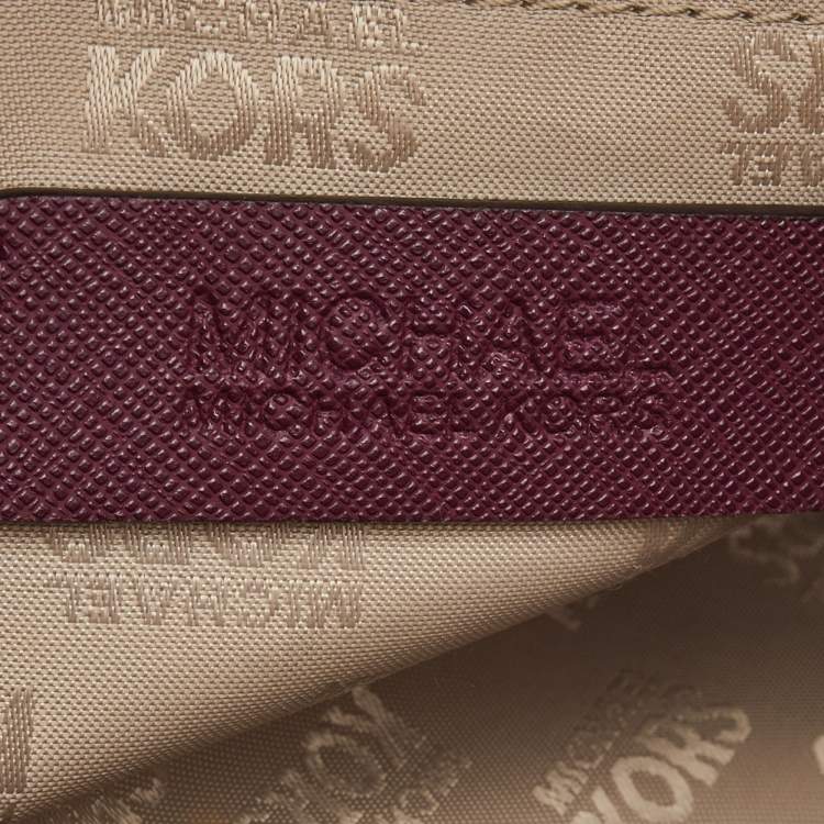 Pre Owned MICHAEL Michael Kors Purple Saffiano Leather Small Studded Sandrine Satchel