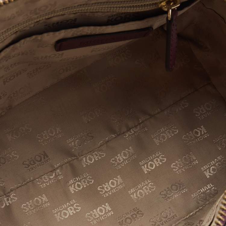 Pre Owned MICHAEL Michael Kors Purple Saffiano Leather Small Studded Sandrine Satchel