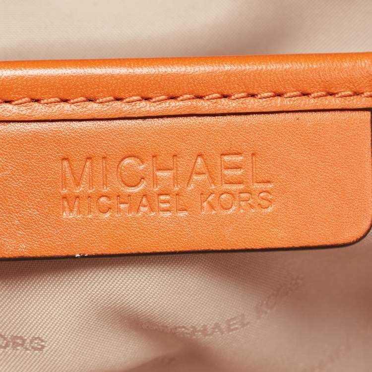 Pre Owned MICHAEL Michael Kors Orange/Beige Signature Emery Tote