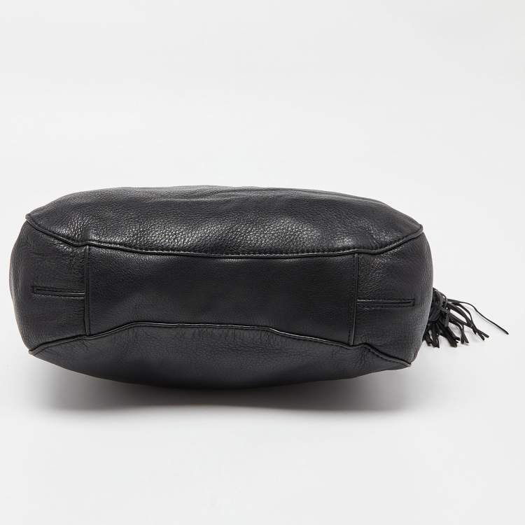 Pre Owned MICHAEL Michael Kors Black Leather Chain Hobo