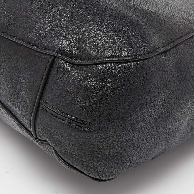 Pre Owned MICHAEL Michael Kors Black Leather Chain Hobo