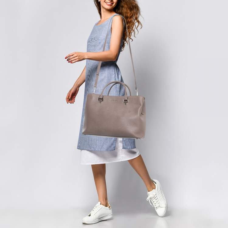 Pre Owned MICHAEL Michael Kors Grey Leather Savannah Tote