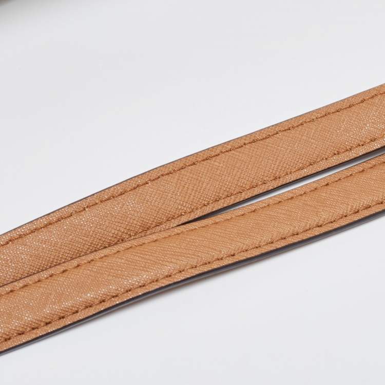 مملوكة مسبقًا MICHAEL Michael Kors White/Brown Signature Coated Canvas and Leather Tote