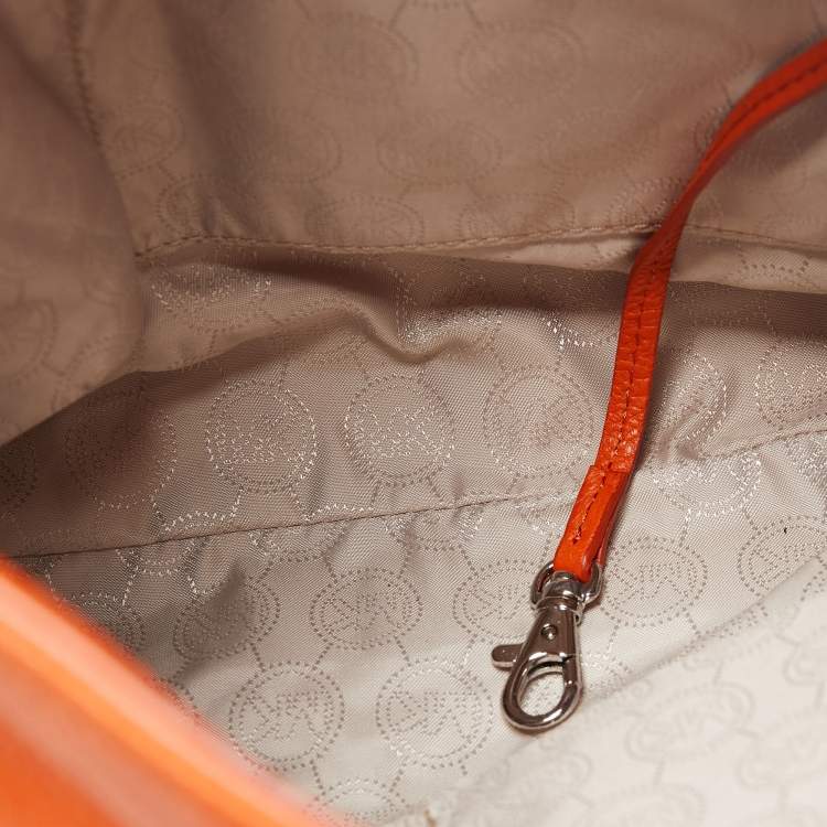 Pre Owned  MICHAEL Michael Kors Orange Leather Jet Set Chain Shoulder Bag