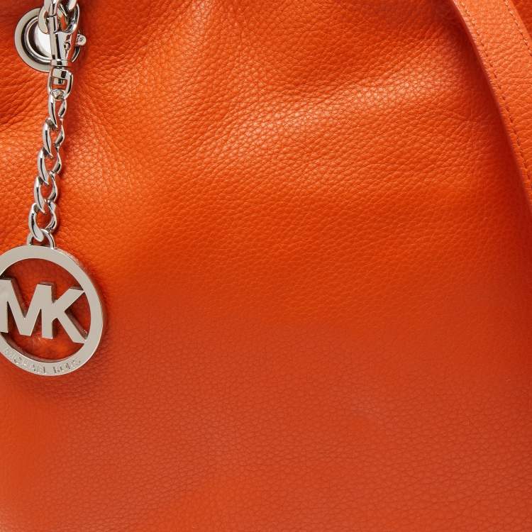 Pre Owned  MICHAEL Michael Kors Orange Leather Jet Set Chain Shoulder Bag