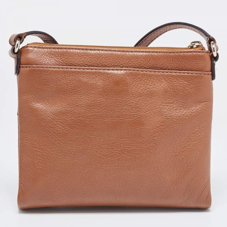 Pre Owned MICHAEL Michael Kors Brown Leather Crossbody Bag