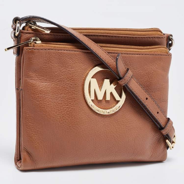 Pre Owned MICHAEL Michael Kors Brown Leather Crossbody Bag