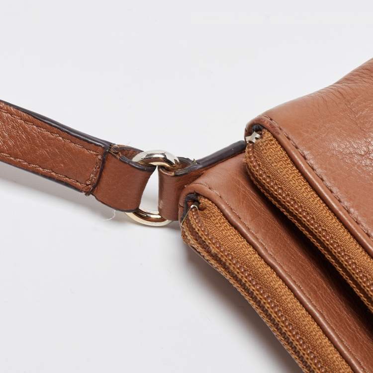 Pre Owned MICHAEL Michael Kors Brown Leather Crossbody Bag