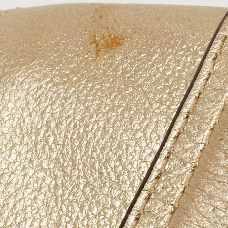 Pre Owned MICHAEL Michael Kors Gold Leather Bridgette Crossbody Bag