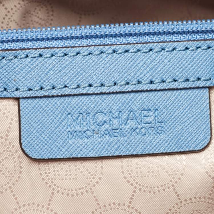 Pre Owned MICHAEL Michael Kors Blue Leather Medium East West Dillon Tote