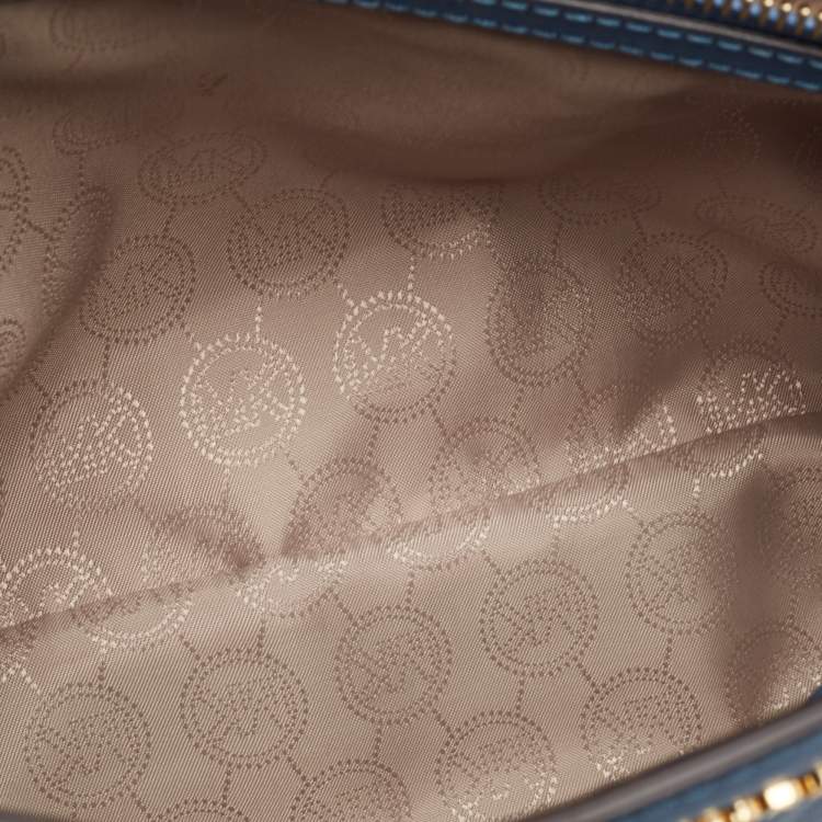 Pre Owned MICHAEL Michael Kors Blue Leather Medium East West Dillon Tote