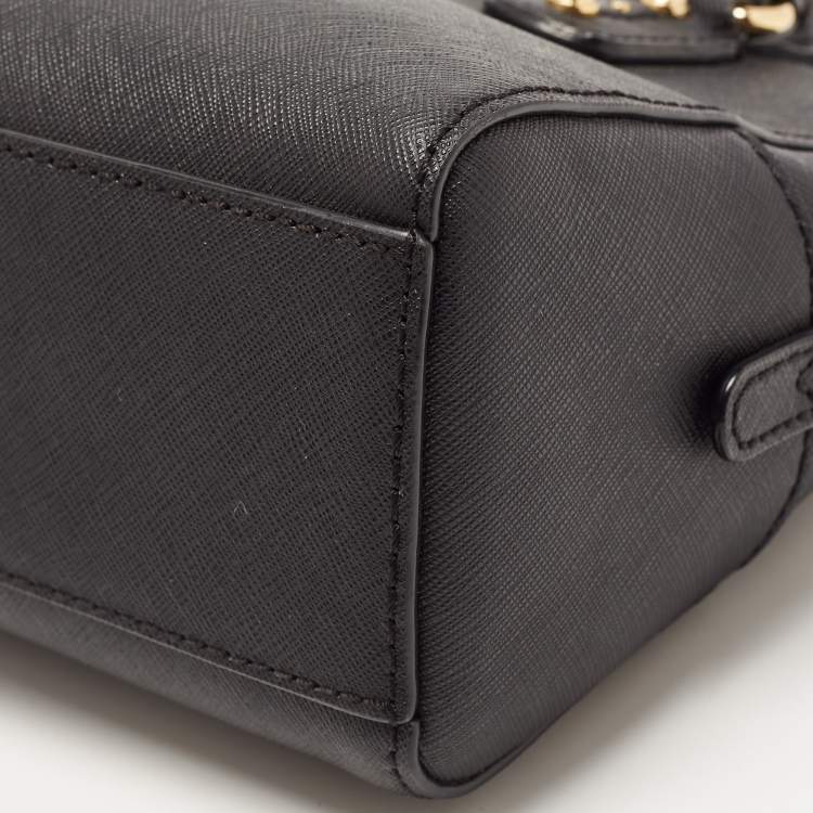 Pre Owned MICHAEL Michael Kors Black Leather Mini Cindy Satchel