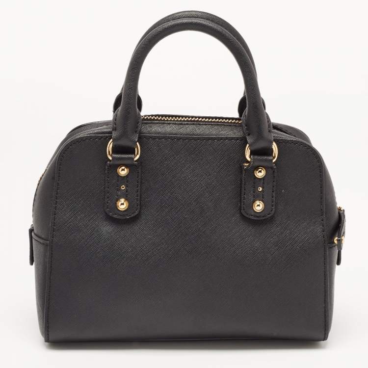 Pre Owned MICHAEL Michael Kors Black Leather Mini Cindy Satchel