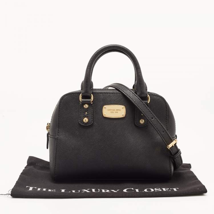 Pre Owned MICHAEL Michael Kors Black Leather Mini Cindy Satchel