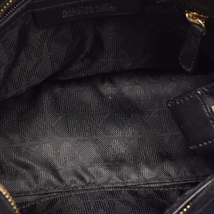 Pre Owned MICHAEL Michael Kors Black Leather And Suede East West Dillon Tote