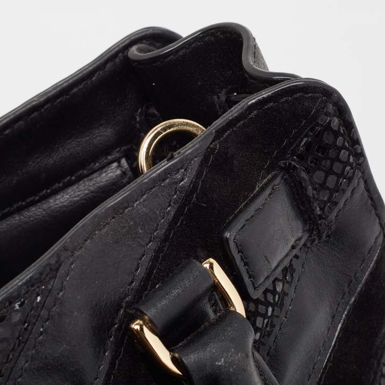 Pre Owned MICHAEL Michael Kors Black Leather And Suede East West Dillon Tote