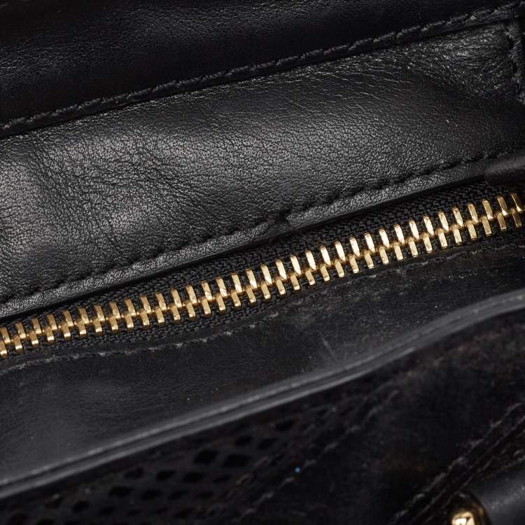 Pre Owned MICHAEL Michael Kors Black Leather And Suede East West Dillon Tote