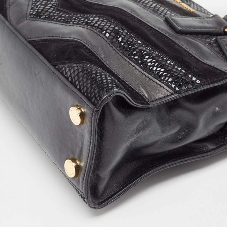 Pre Owned MICHAEL Michael Kors Black Leather And Suede East West Dillon Tote