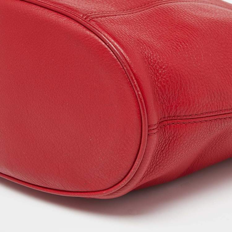 Pre Owned MICHAEL Michael Kors Red Leather Jet Set Tote