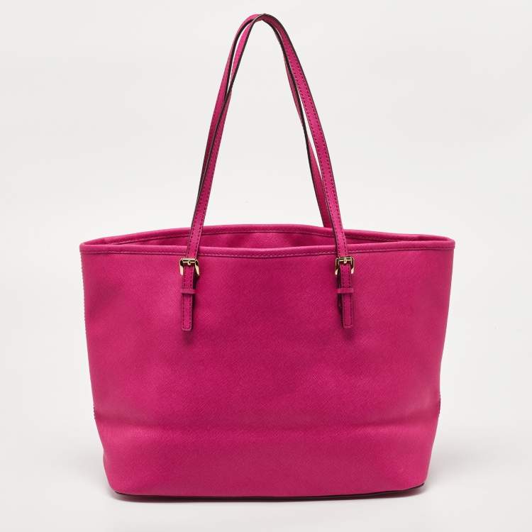 مملوكة مسبقًا MICHAEL Michael Kors Pink Leather Medium Jet Set Travel Tote