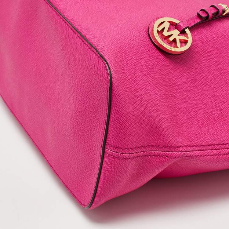 مملوكة مسبقًا MICHAEL Michael Kors Pink Leather Medium Jet Set Travel Tote