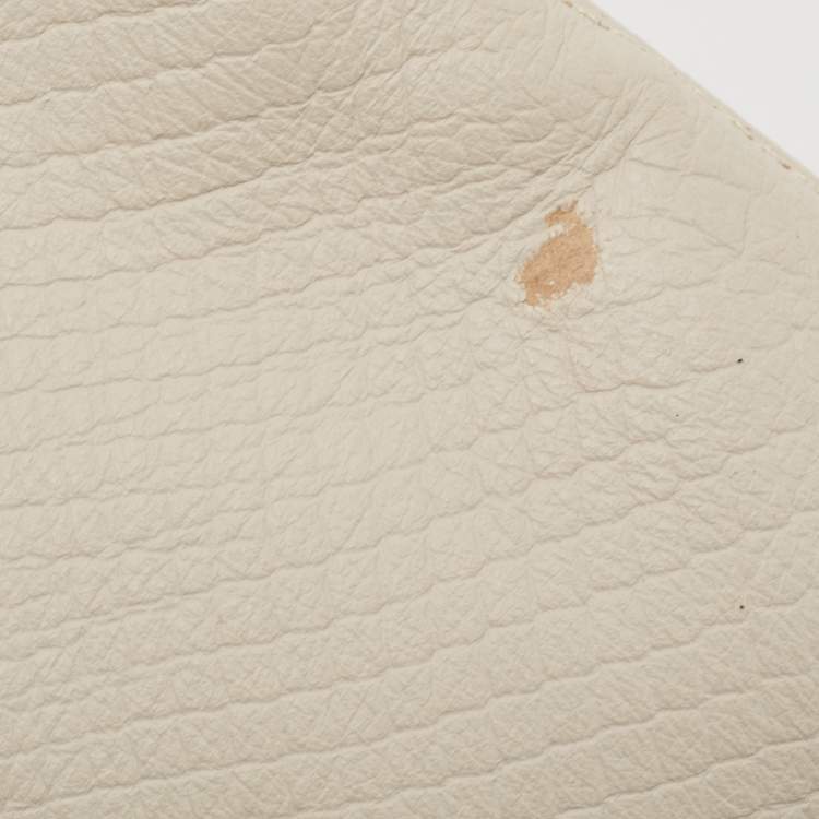 Pre Owned MICHAEL Michael Kors Off-White Snakeskin Embossed Leather Top Handle Frame Clutch