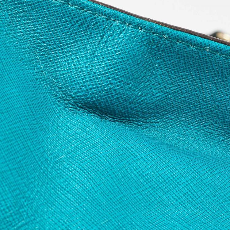Pre Owned MICHAEL Michael Kors Green Leather Large Hamilton North South Tote