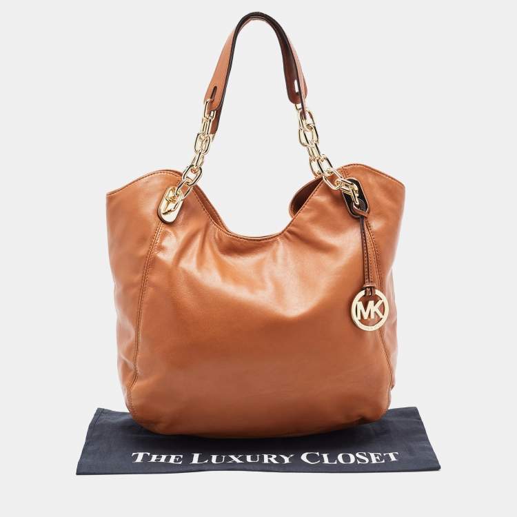 مملوكة مسبقًا MICHAEL Michael Kors Brown Leather Large Lilly Tote