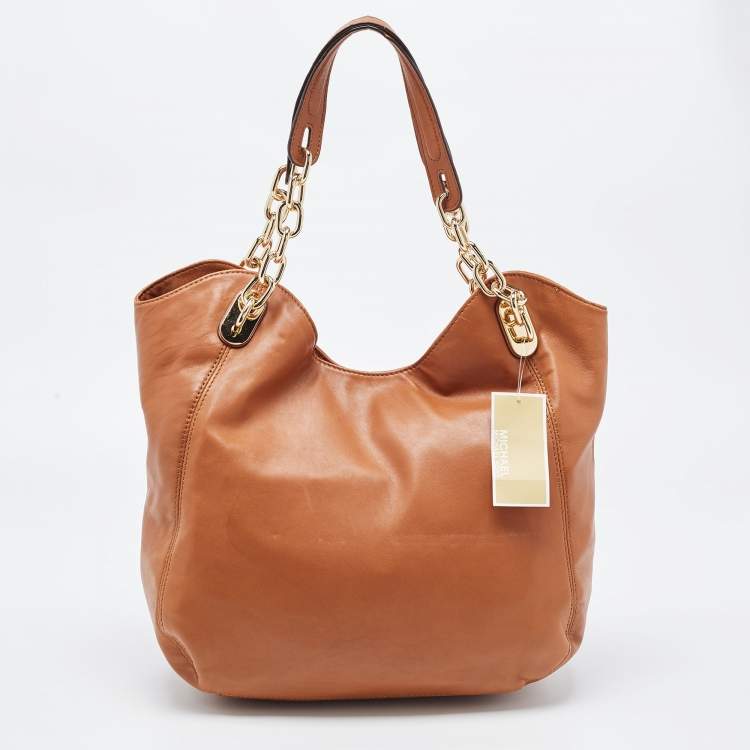 مملوكة مسبقًا MICHAEL Michael Kors Brown Leather Large Lilly Tote
