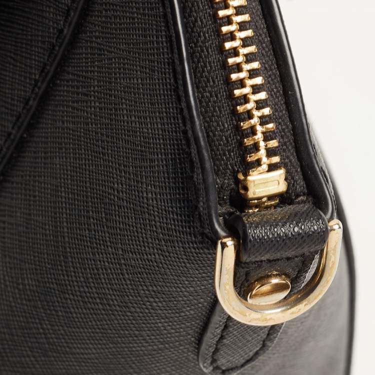 Pre Owned MICHAEL Michael Kors Black Saffiano Lux Leather Ciara Satchel