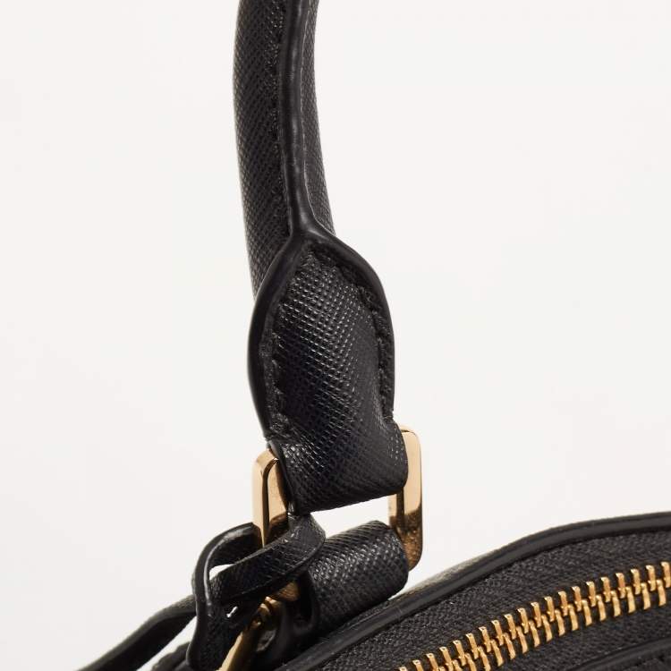 Pre Owned MICHAEL Michael Kors Black Saffiano Lux Leather Ciara Satchel