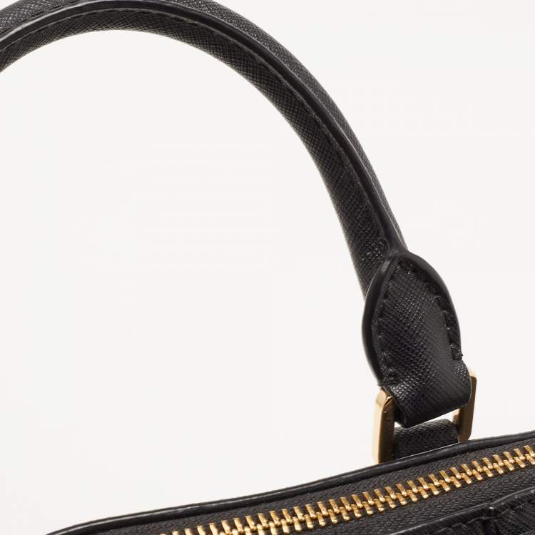 Pre Owned MICHAEL Michael Kors Black Saffiano Lux Leather Ciara Satchel