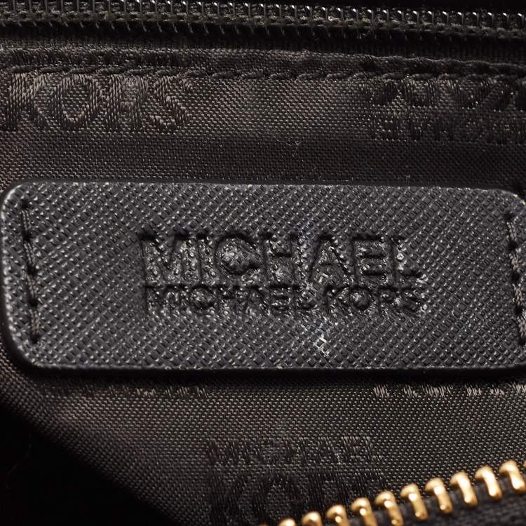 Pre Owned MICHAEL Michael Kors Black Saffiano Lux Leather Ciara Satchel
