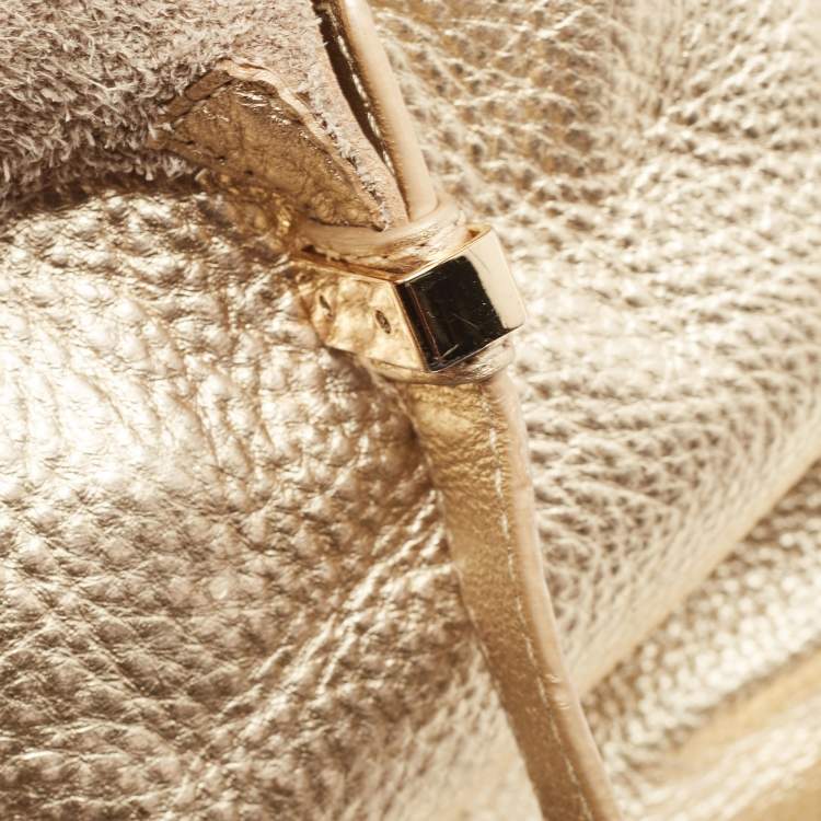 Pre Owned Michael Michael Kors Gold Leather Shopper Tote