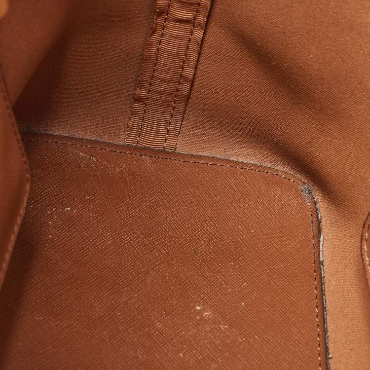 Pre Owned MICHAEL Michael Kors Brown Saffiano Leather Small Jet Set Travel Tote