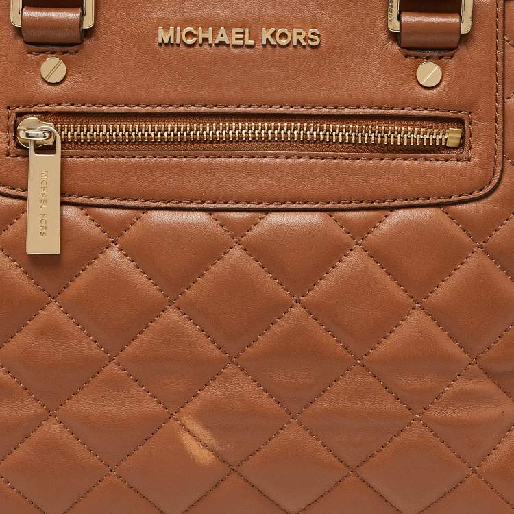 Pre Owned MICHAEL Michael Kors Brown Quilted Leather Selma Satchel